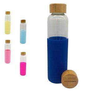 Borosilicate Glass Water Bottle With Bamboo Lid